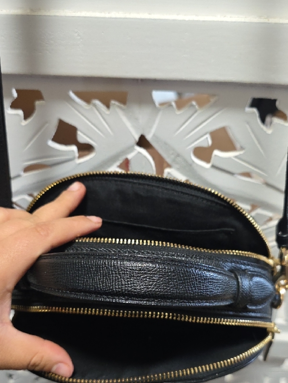 Coach Black Pebbled Leather Mini Dome Crossbody - Picture 9 of 11